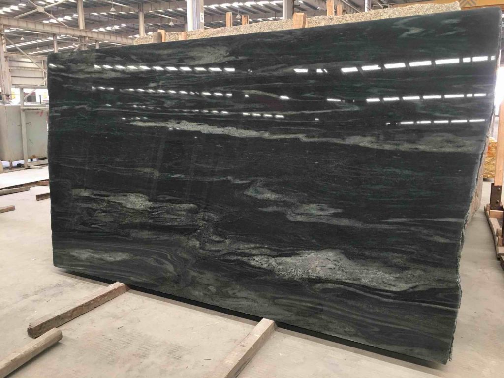 galaxy green granite slab